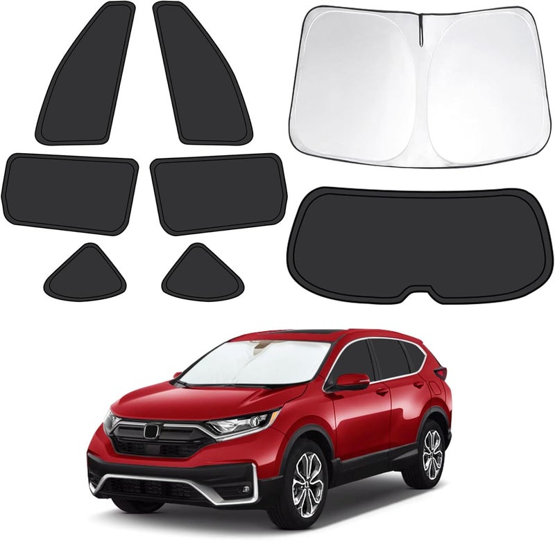 FSHAANY'S 8pcs Car Window Shades for Honda CRV 2017-2022, Full Car Window Covers for Privacy, Sunshades for CRV Front Rear Windshield Side Windows to Block UV and Protect Privacy - Image 1